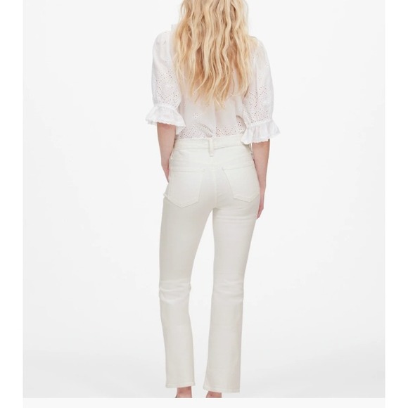 Madewell Mid Rise Kick Out Crop Jeans White Denim Size 29 Tall Classic - Picture 16 of 16